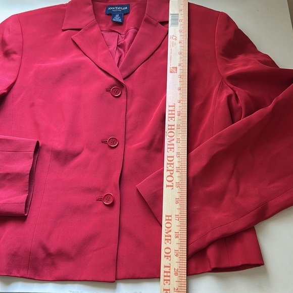 SILK ANN TAYLOR Red Blazer - Picture 5 of 7